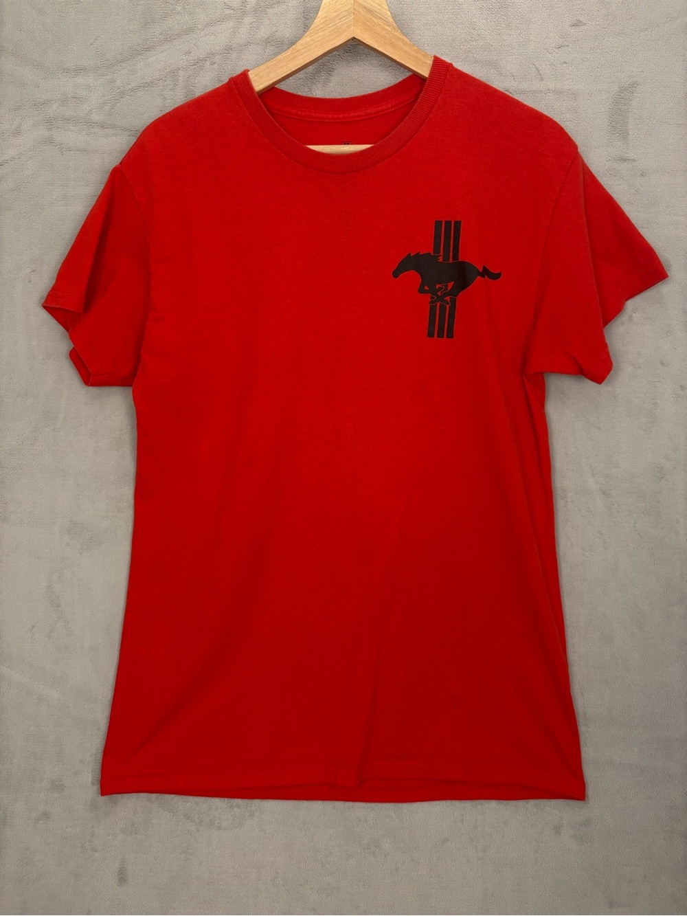 Ford Mustang 50 Years Anniversary Graphic Tee Medium Red Cotton Shirt